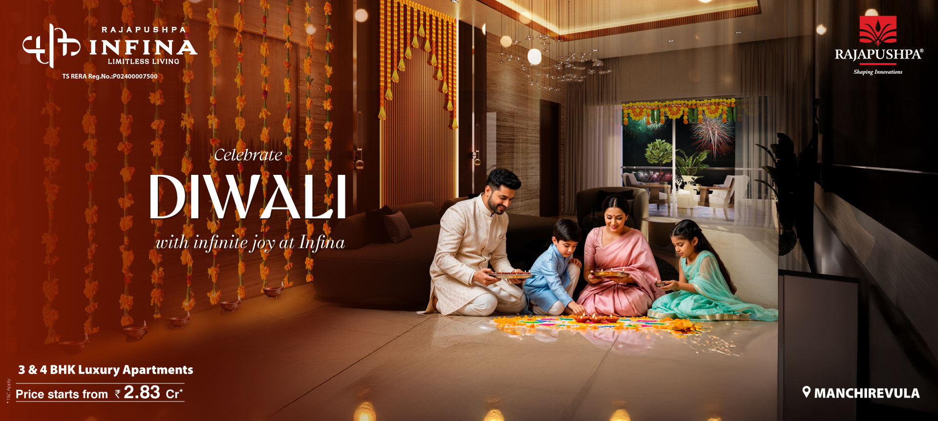 Rajapushpa Infina at Mancherevula - 3 & 4 BHK Apartments